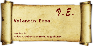 Valentin Emma névjegykártya