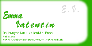 emma valentin business card